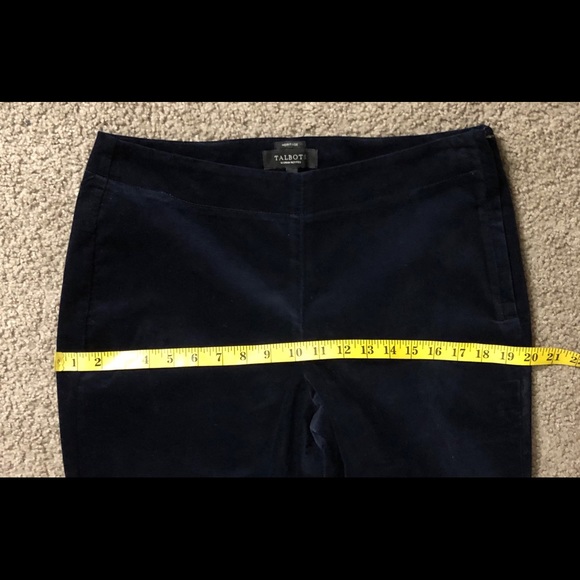 TALBOTS HERITAGE Velvet Pants Dark Navy Blue 12 WP - Picture 8 of 14